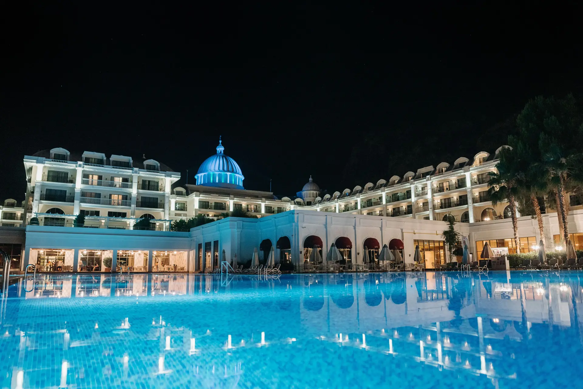 Evening at the Manor pool